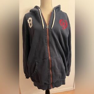 Y2K Tommy Hilfiger Hoodie Zip Vintage Navy XXL